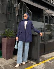 marika kaşe blazer ceket lacivert 2
