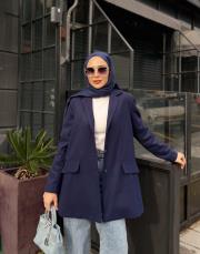 marika kaşe blazer ceket lacivert 3