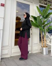 kol detay simli kazak siyah