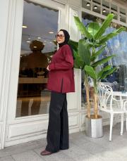 kol detay simli kazak bordo 2