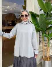 kol detay simli kazak gri 3