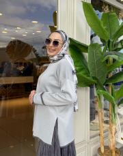 kol detay simli kazak gri 4