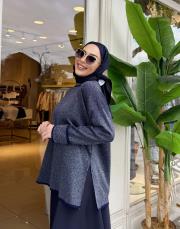 kol detay simli kazak lacivert 3