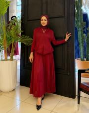 ithal plise etekli takım bordo 2