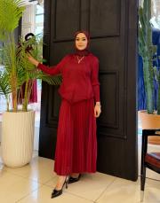 ithal plise etekli takım bordo 3