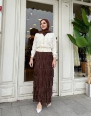 ithal saçaklı etek kahve 3