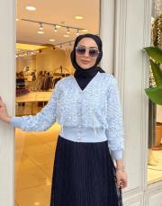 ithal güpürlü hırka bebe mavisi