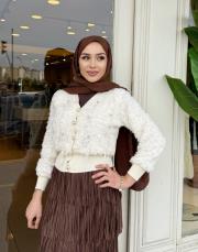 ithal güpürlü hırka ekru