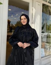 ithal organze elbise siyah 5