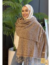 keta desenli omuz şalı kahve 2