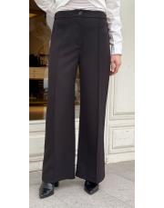 stone nervürlü palazzo pantolon siyah 3