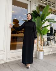 vaye soğuk iplik elbise siyah