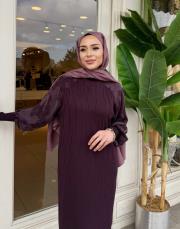 vaye soğuk iplik elbise mürdüm 3