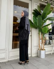 yanı fermuarlı ipek qupra tunik siyah 3