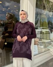 yanı fermuarlı ipek qupra tunik mürdüm 2