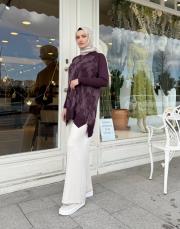 yanı fermuarlı ipek qupra tunik mürdüm 3