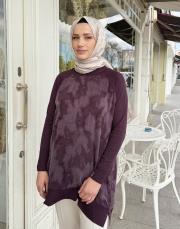 yanı fermuarlı ipek qupra tunik mürdüm 4