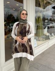 desenli ipek qupra tunik bej 2