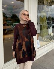 desenli ipek qupra tunik kahve 2