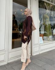 desenli ipek qupra tunik kahve 3