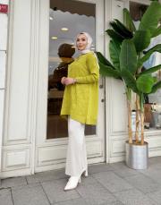 kol detay triko tunik yağ yeşili 2