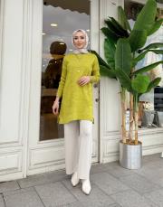 kol detay triko tunik yağ yeşili 3