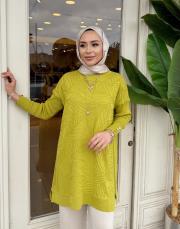 kol detay triko tunik yağ yeşili 4