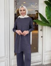 kol detay triko tunik antrasit 2