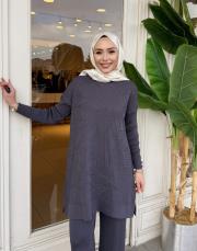 kol detay triko tunik antrasit 4
