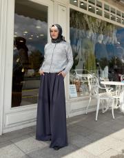 triko düğmeli hırka gri 2