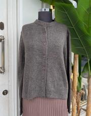 triko düğmeli hırka kahve