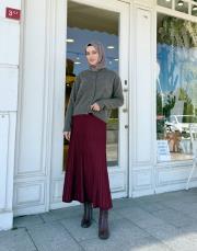 triko düğmeli hırka kahve 4