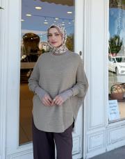 triko fakir kol kazak koyu bej 2