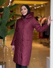 yanı fermuarlı şişme kapitone mont bordo 3