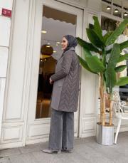 şişme detay kaşe mont gri 3