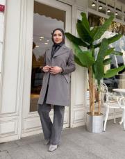 şişme detay kaşe mont gri 4