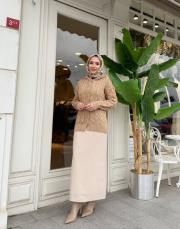 kapüşonlu örgü hurka camel