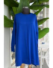 kolu taşlı basic triko tunik saks