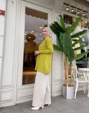 inci düğmeli triko hırka yağ yeşili 2