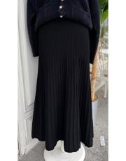 çizgili triko etek siyah 2