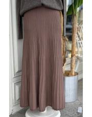 çizgili triko etek camel 2