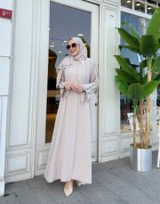 ithal yanları taşlı ferace vizon