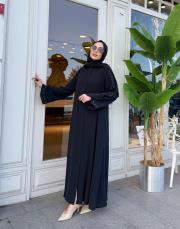 ithal yanları taşlı ferace lacivert 4