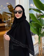 ithal taşlı şal siyah 2