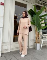 kuşgözü bol paça takım bej 2