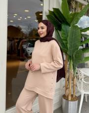 kuşgözü bol paça takım bej 4