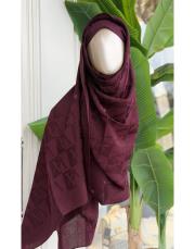 marvella organik pamuk şal bordo