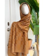 marvella organik pamuk şal hardal