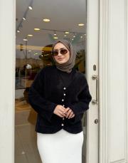 kısa angora hırka siyah 2