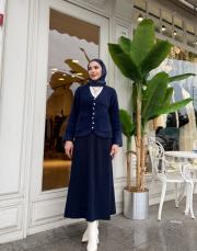 kısa angora hırka lacivert 2